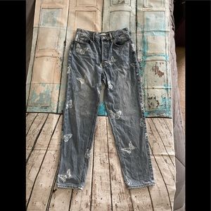 PacSun jeans with butterflies
